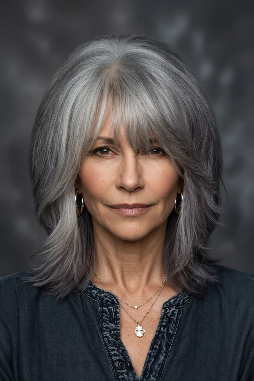 15 cortes de pelo shag para mujeres de 50 y 60 años que aportan volumen y rejuvenecen el rostro 12