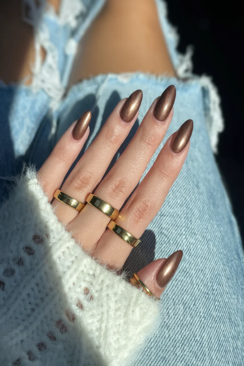 20 ideas de uñas color chocolate para quienes buscan una manicura elegante y moderna 6