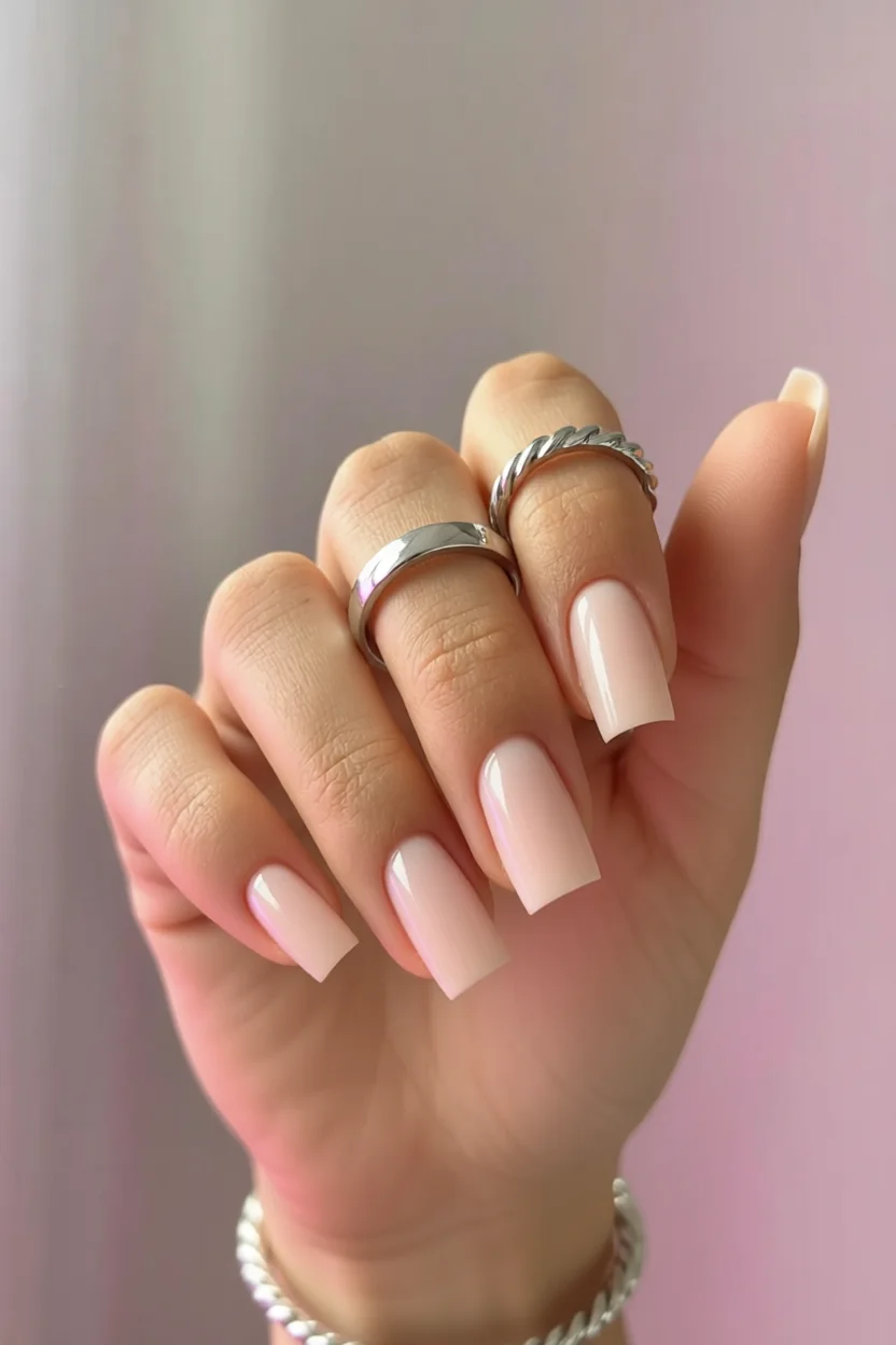Uu00f1as nude cuadradas con degradado rosa