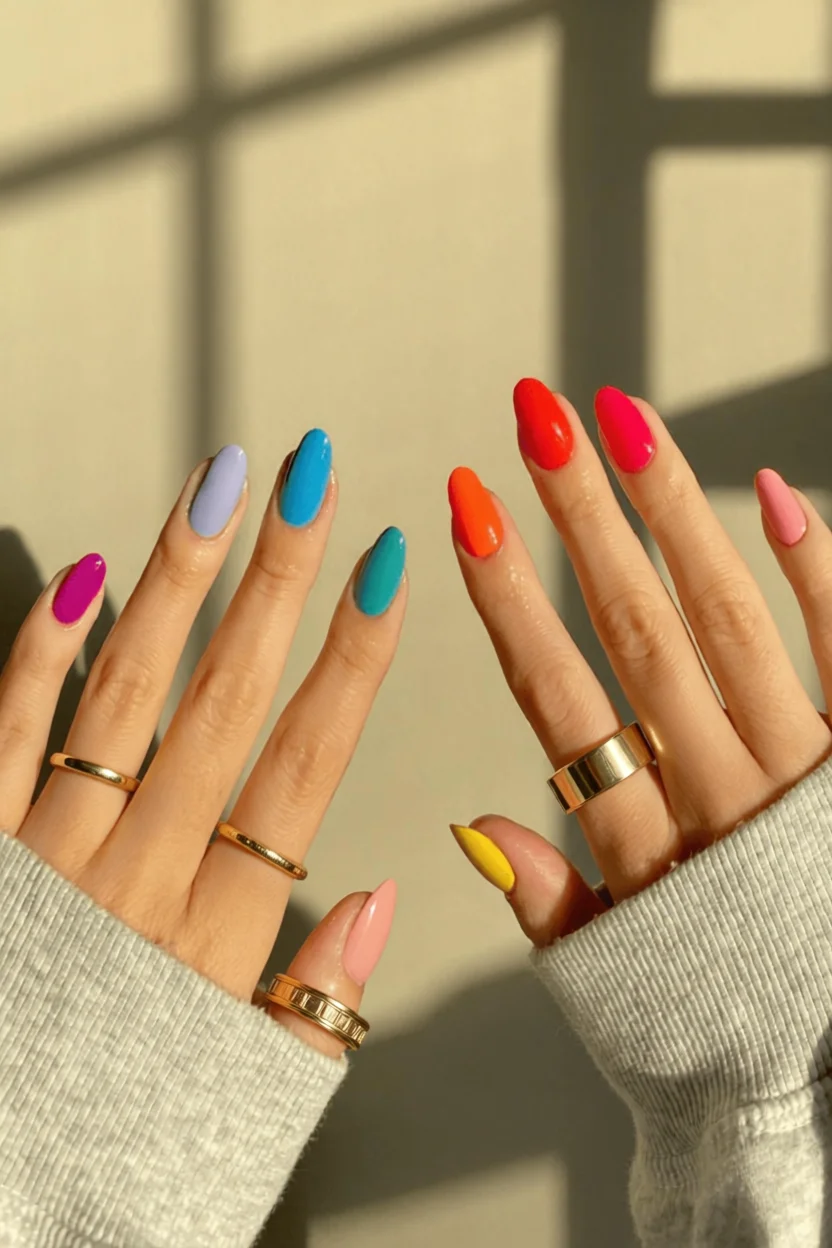 21 diseños de uñas arcoíris que llevan el color al máximo y alegran cualquier manicura 1