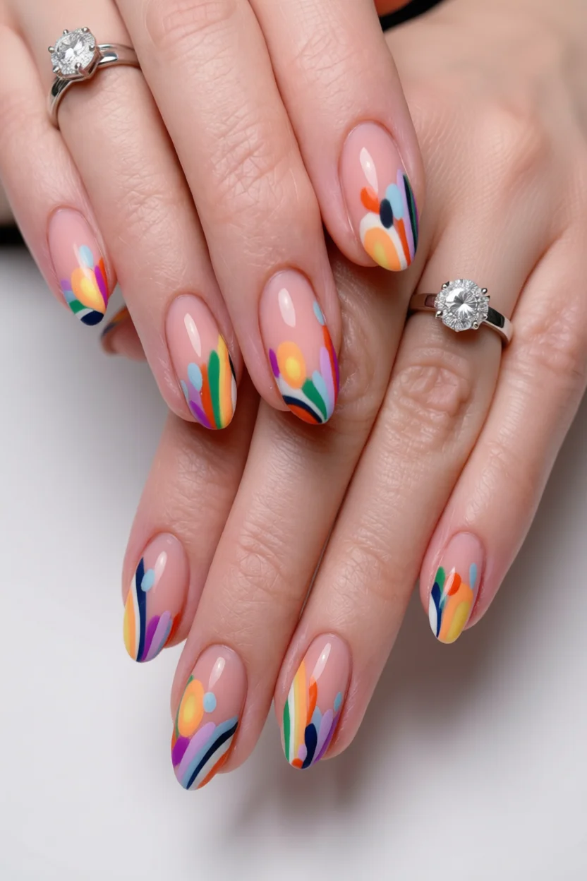 21 diseños de uñas arcoíris que llevan el color al máximo y alegran cualquier manicura 20