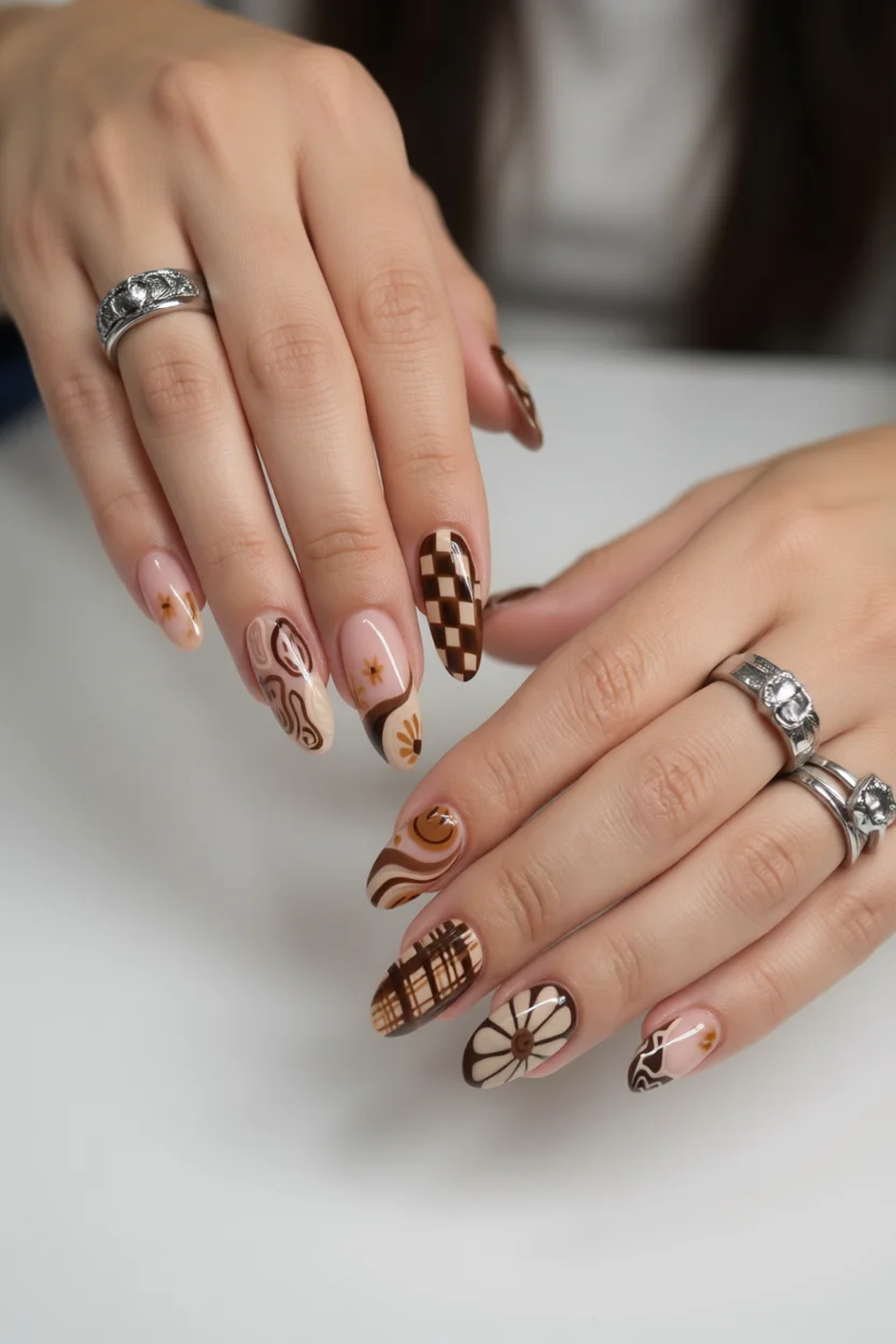 El marrón es el nuevo favorito: 23 diseños de uñas para conseguir una manicura cálida y lujosa 10