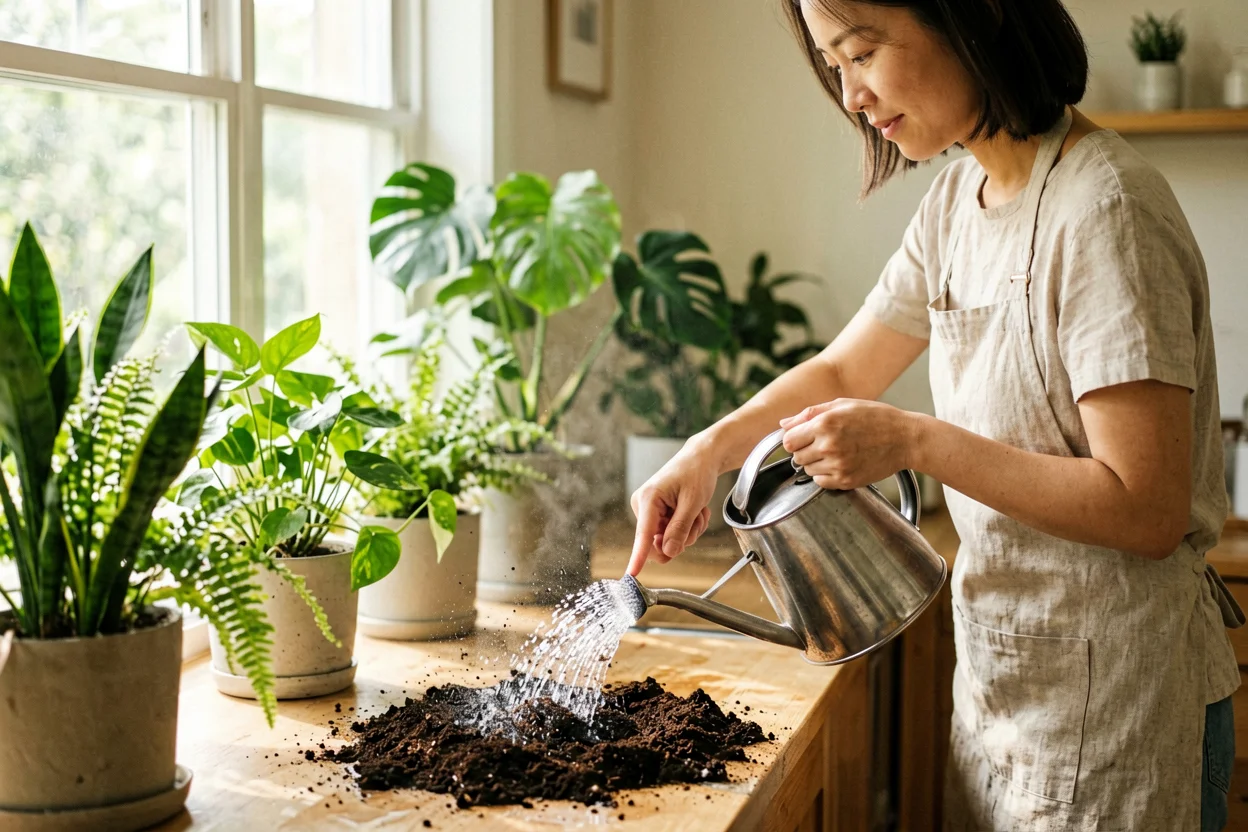 El truco de 15 minutos para regar tus plantas de interior en verano sin ahogarlas