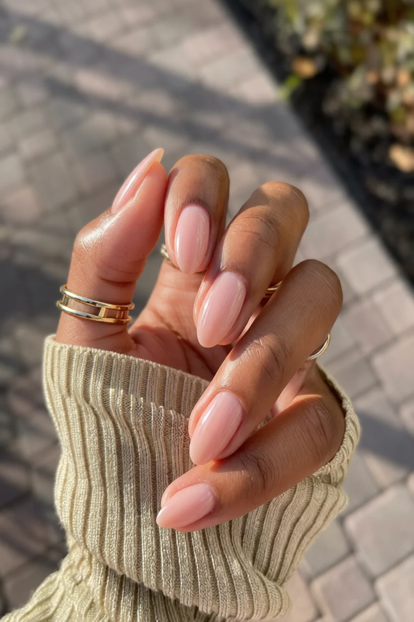 Uu00f1as nude con acabado brillante: elegancia natural para cualquier ocasiu00f3n