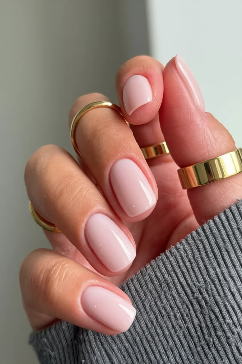 Manicura francesa moderna en uu00f1as ovaladas rosas