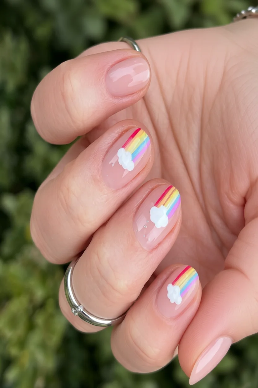 Por qué elegir un solo color! 21 manicuras arcoíris que harán que tus uñas sean el centro de atención 15