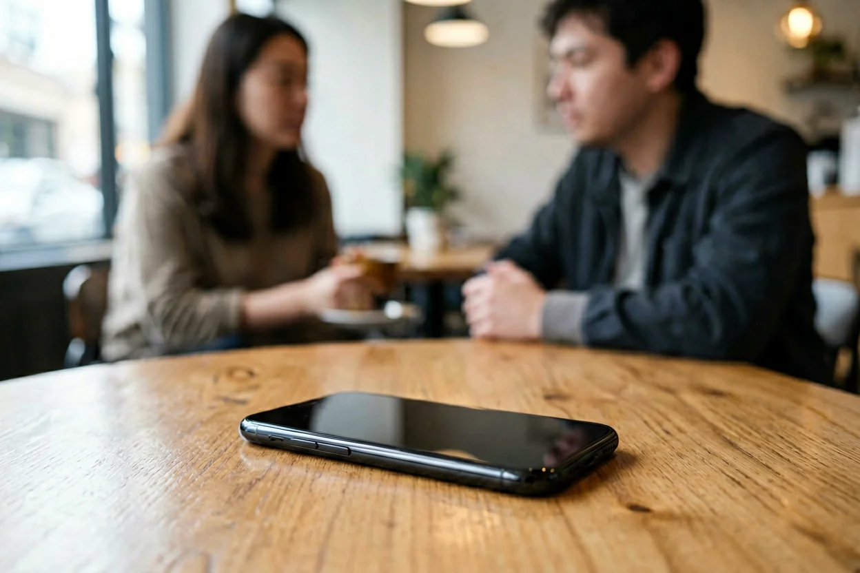 Por qué mucha gente mira el móvil en cuanto hay un silencio en la conversación