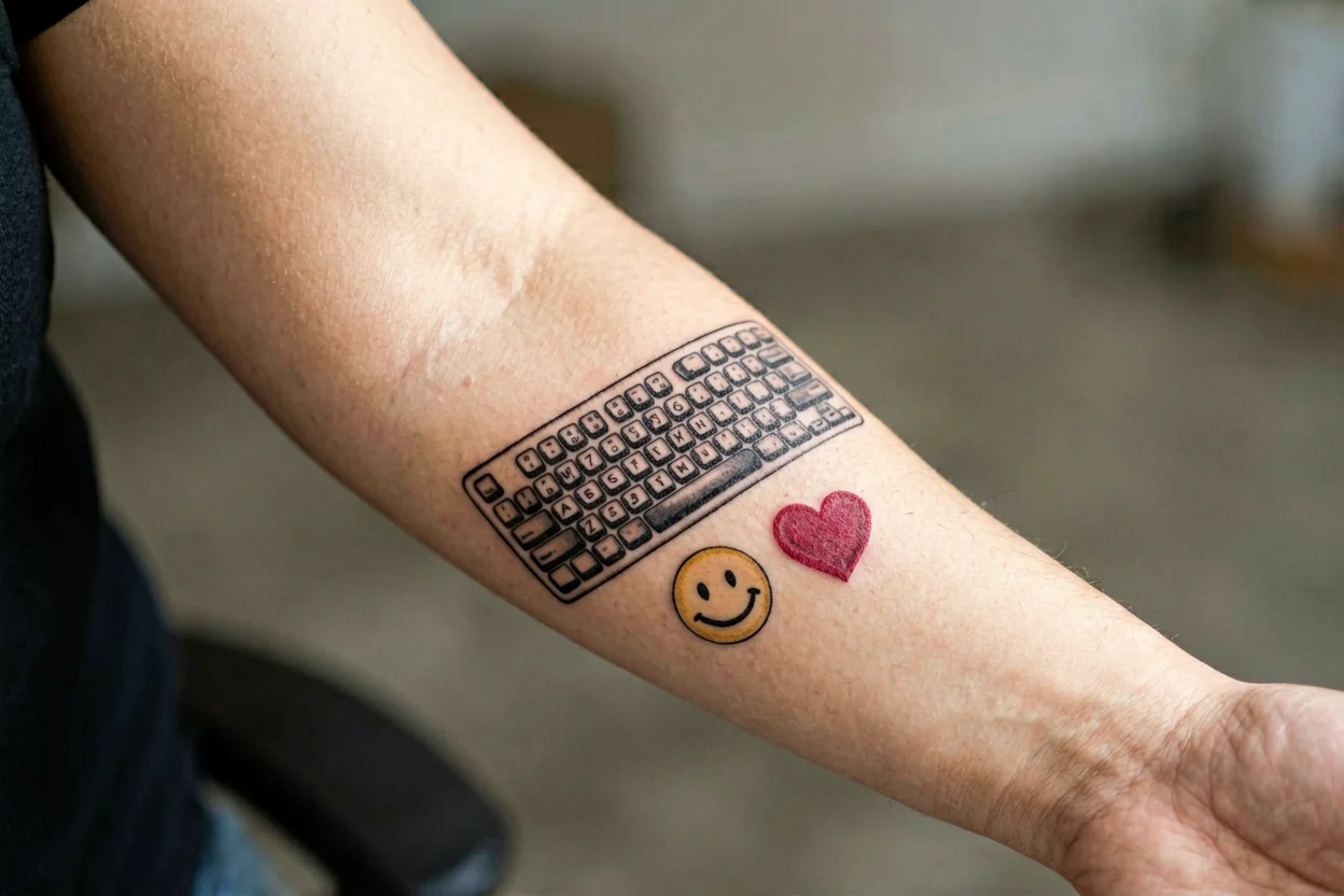 Se tatúa un teclado en el brazo para que su hijo autista no verbal pueda hablar con ella