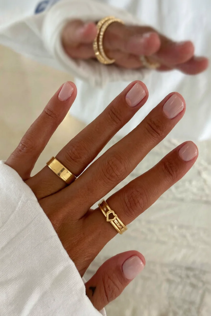 Uu00f1as nude naturales con brillo sutil y forma redondeada