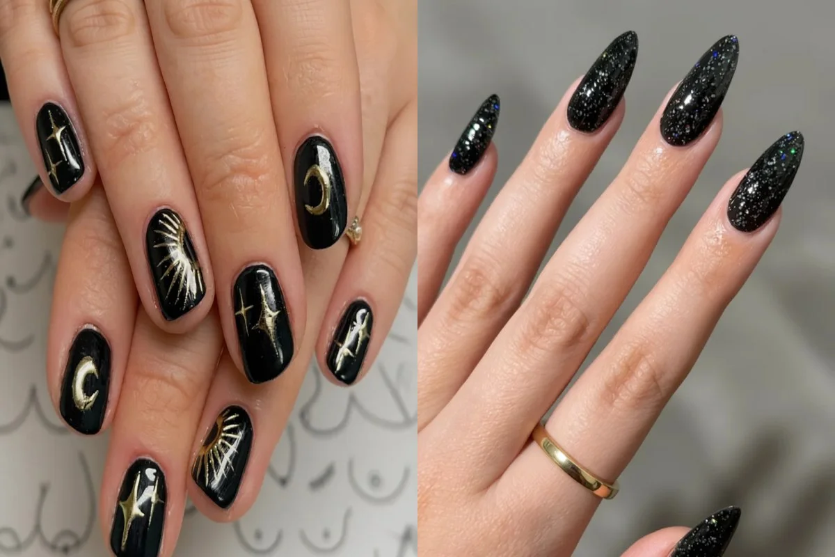 Uñas negras que impresionan! 20 diseños que van mucho más allá de lo tradicional